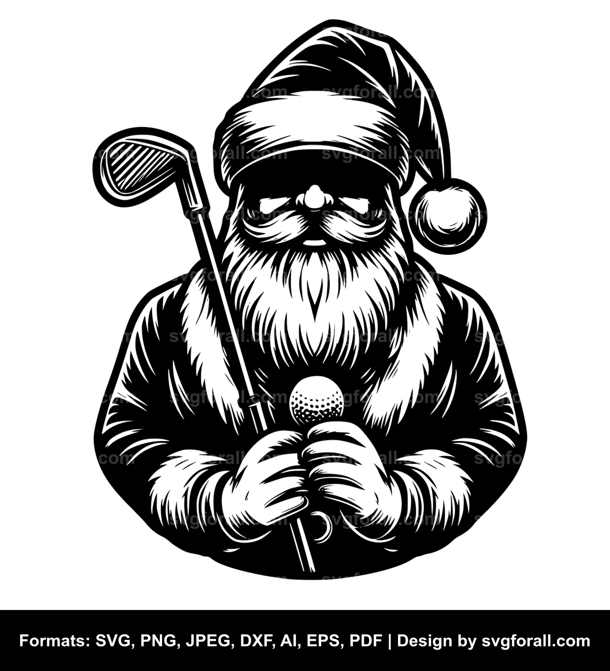 Santa Golfing SVG Cut File