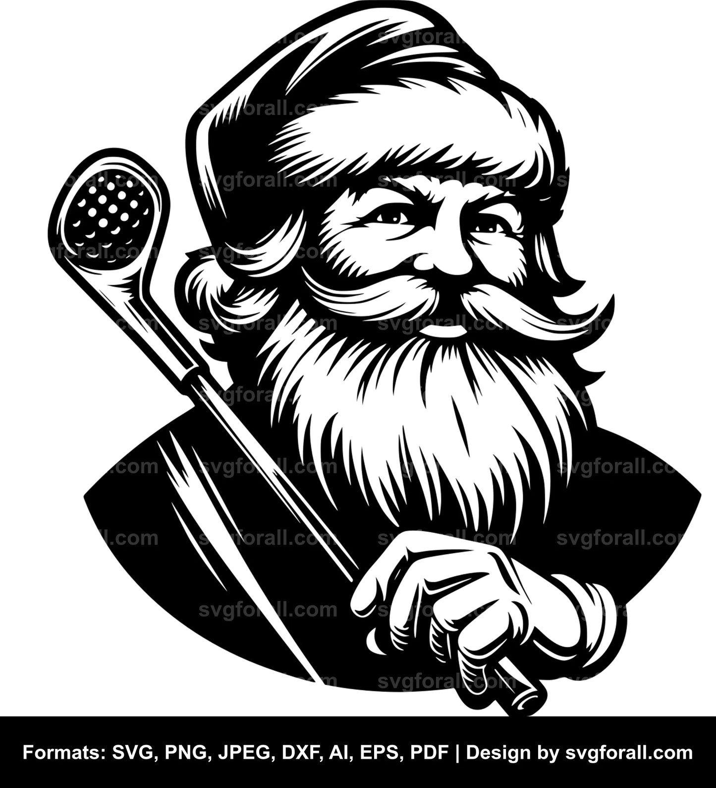 Santa Golfing SVG Design