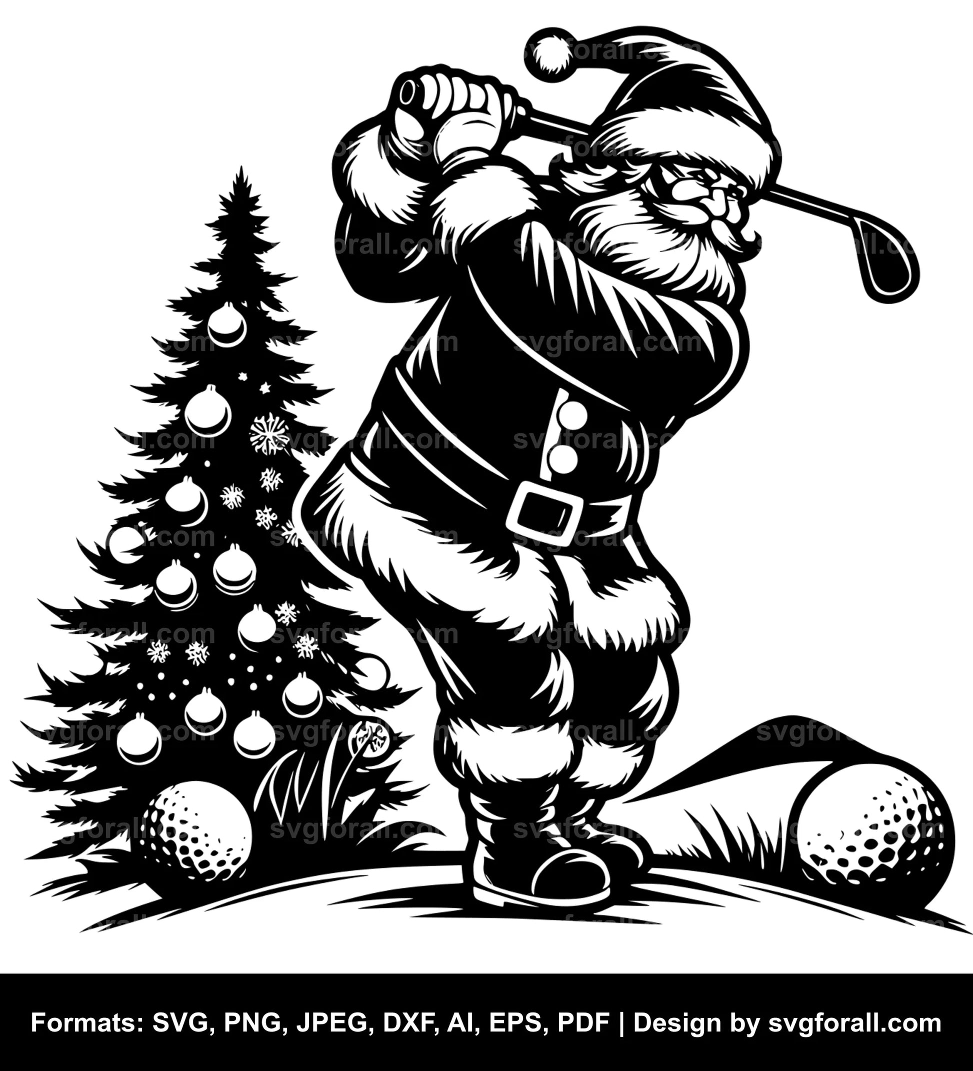 Santa Golfing SVG Download