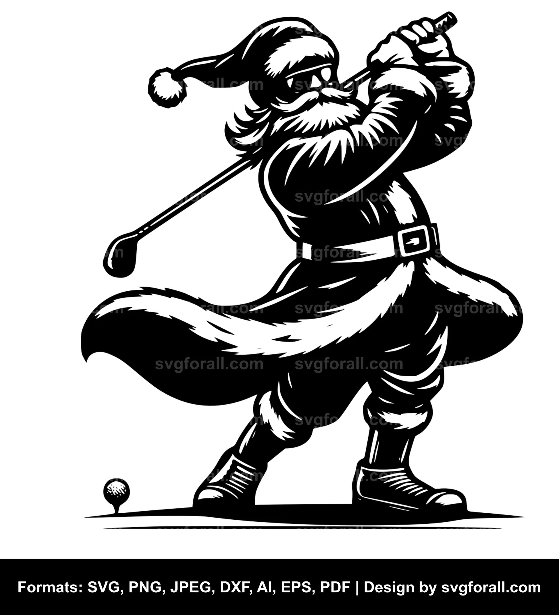 Santa Golfing SVG File