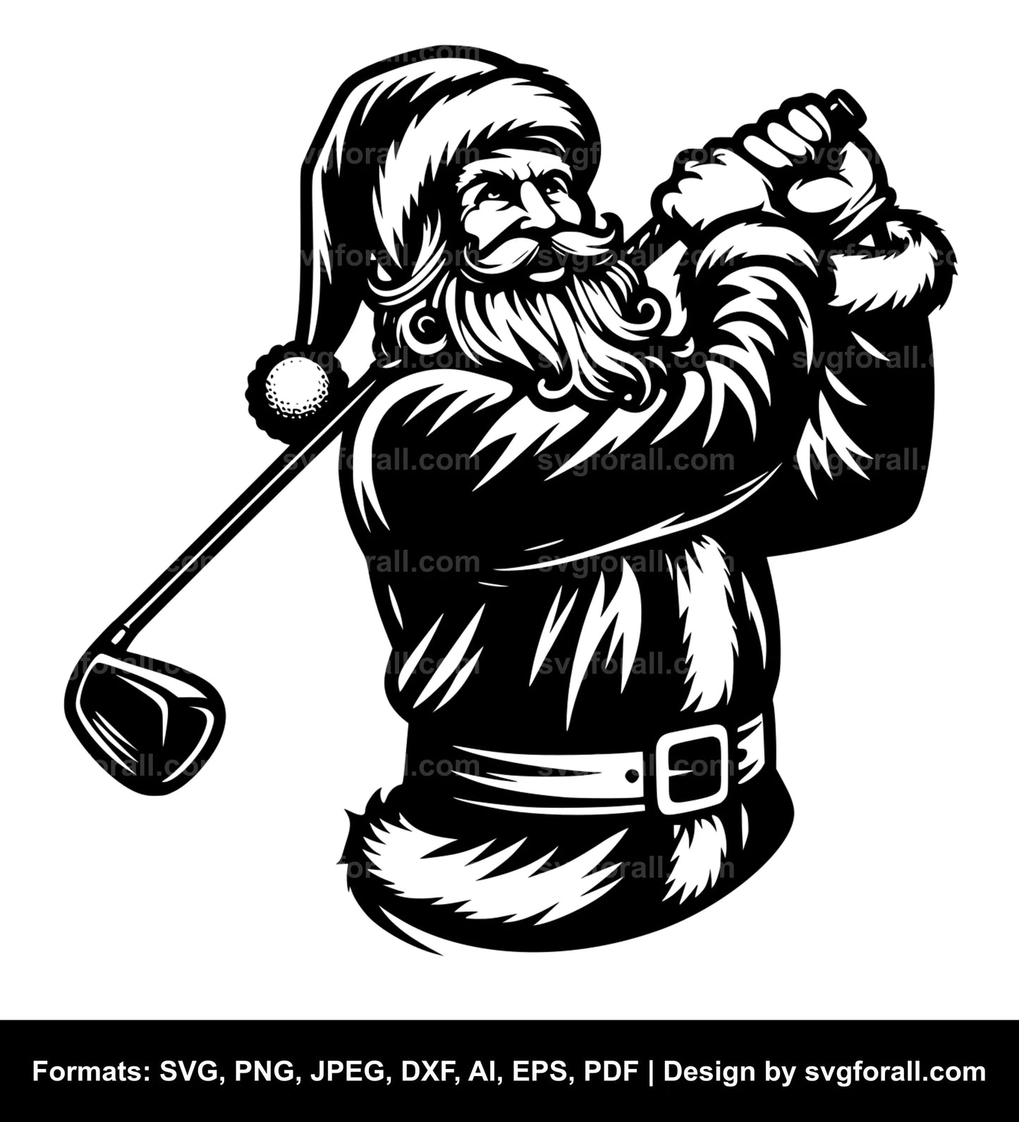 Santa Golfing SVG PNG