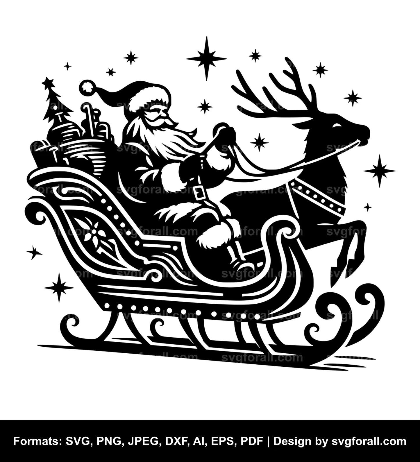 Santa Sleigh Cricut SVG