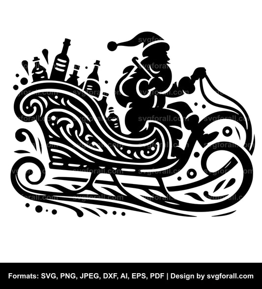 Santa Sleigh SVG Clipart