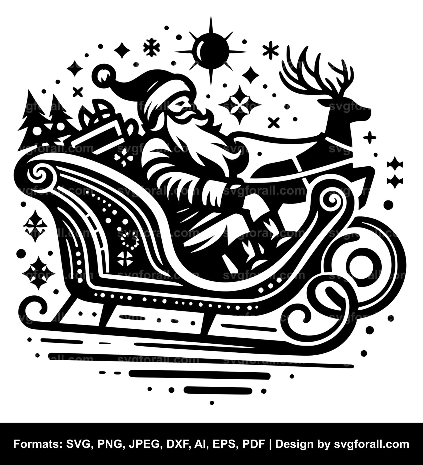 Santa Sleigh SVG File