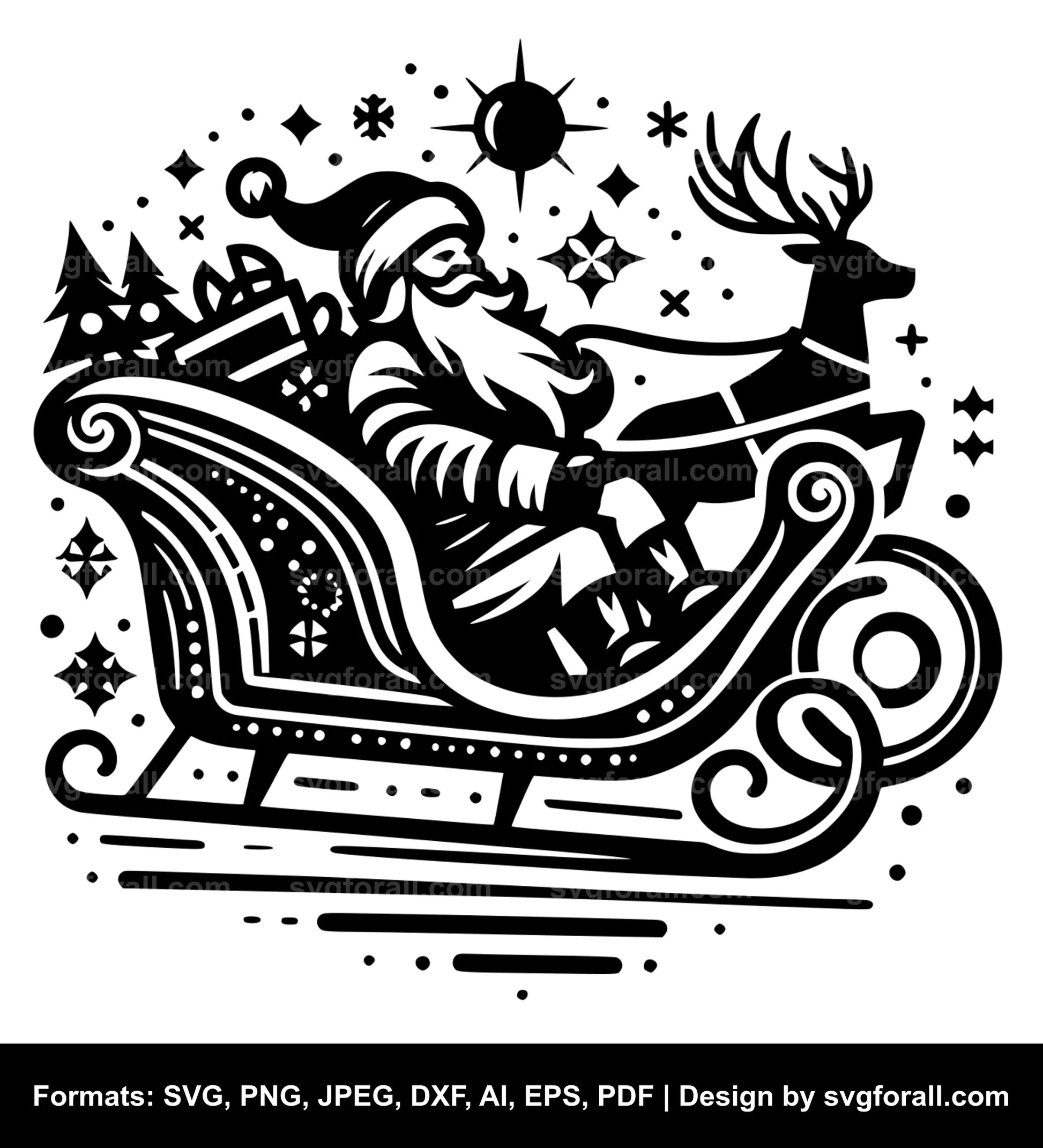 Santa Sleigh SVG File