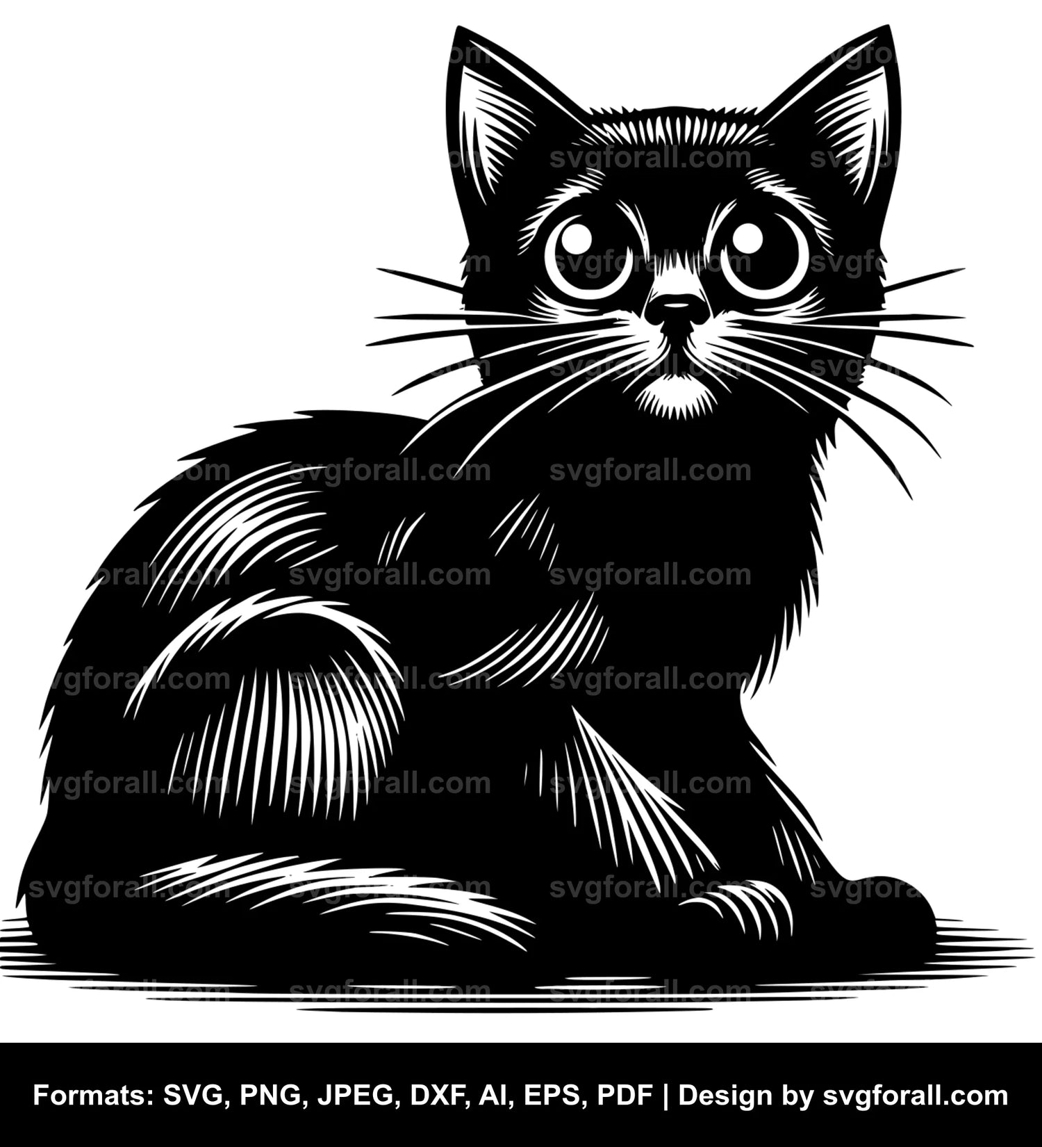 Scared Cat Clipart SVG