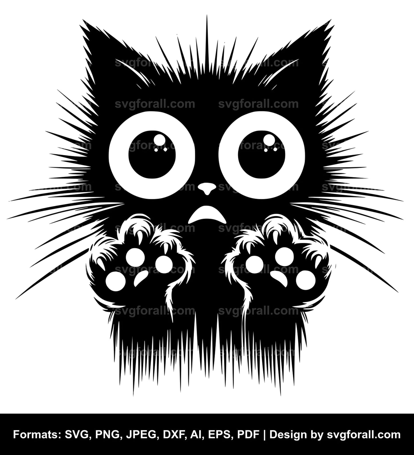 Scared Cat SVG Vector