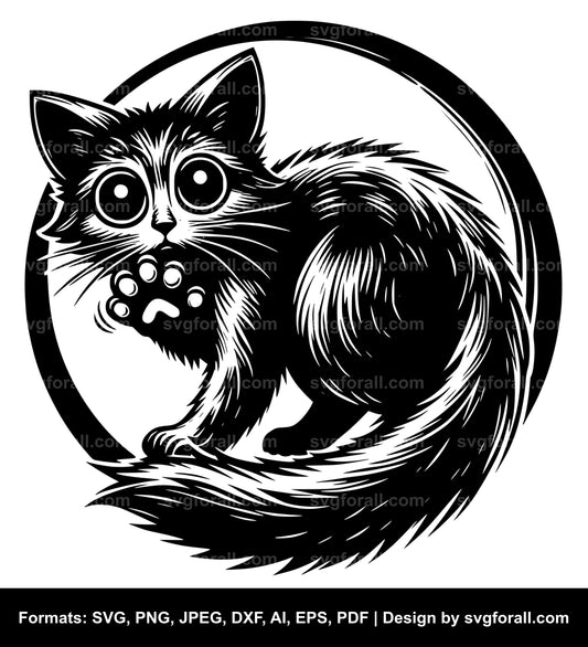 Scared Cat Vector SVG