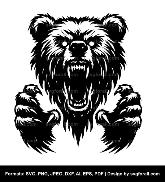 Scary Bear Clipart SVG