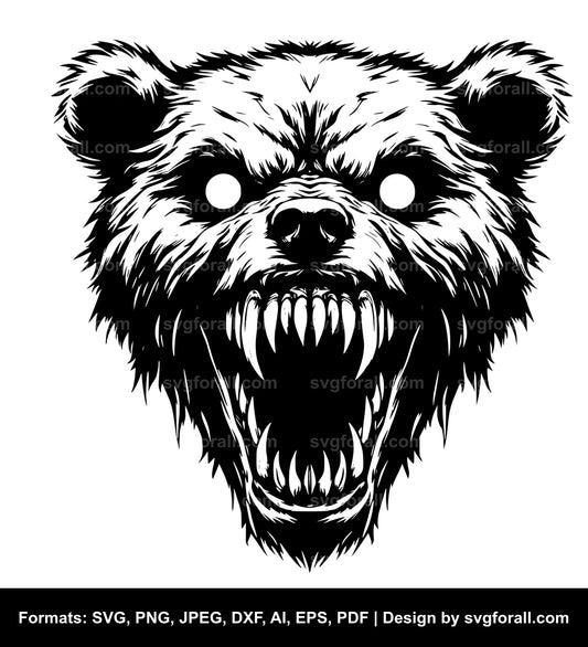 Scary Bear SVG Clip Art