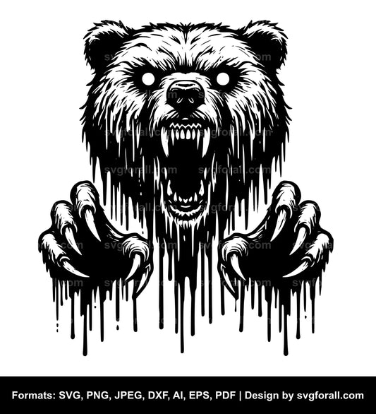 Scary Bear SVG Clipart