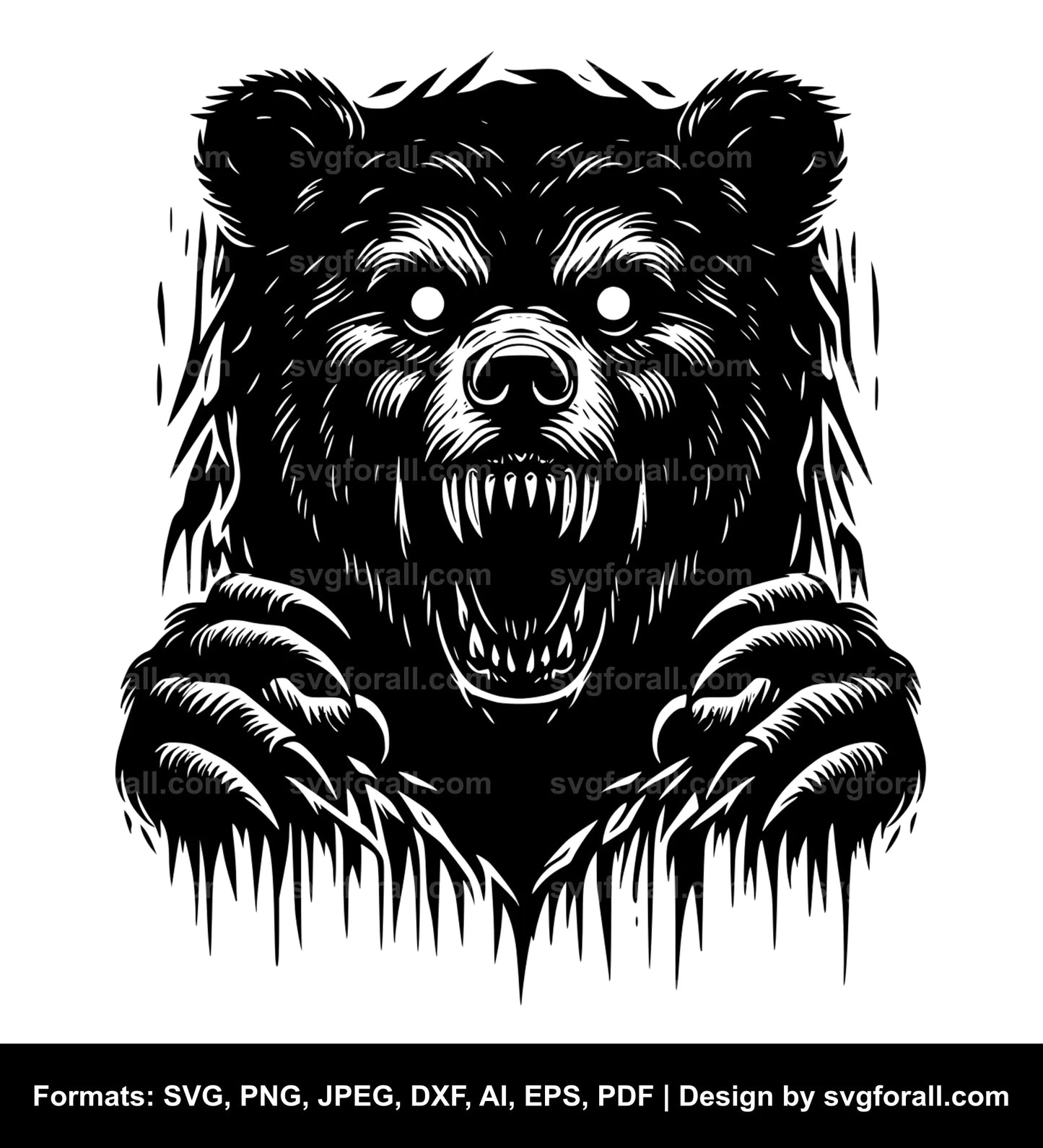 Scary Bear SVG PNG