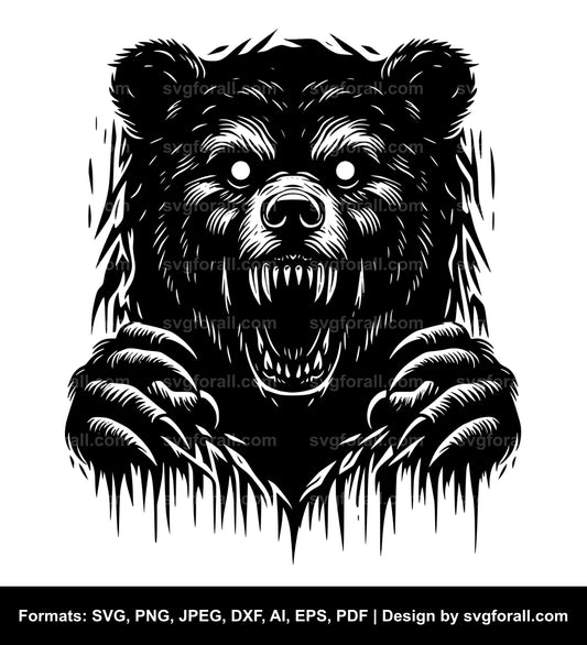 Scary Bear SVG PNG