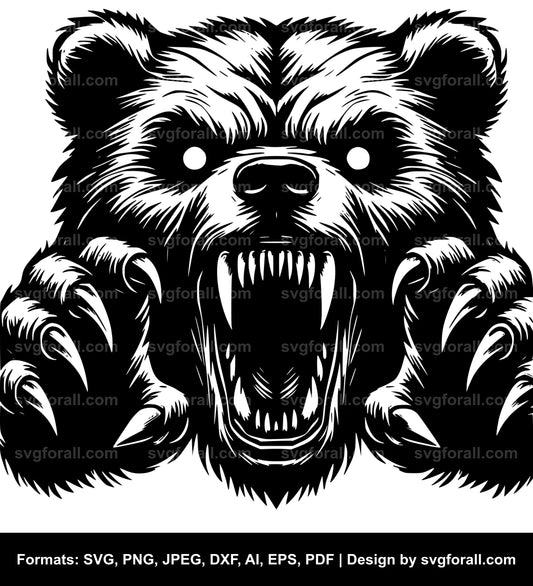 Scary Bear SVG PNG Image