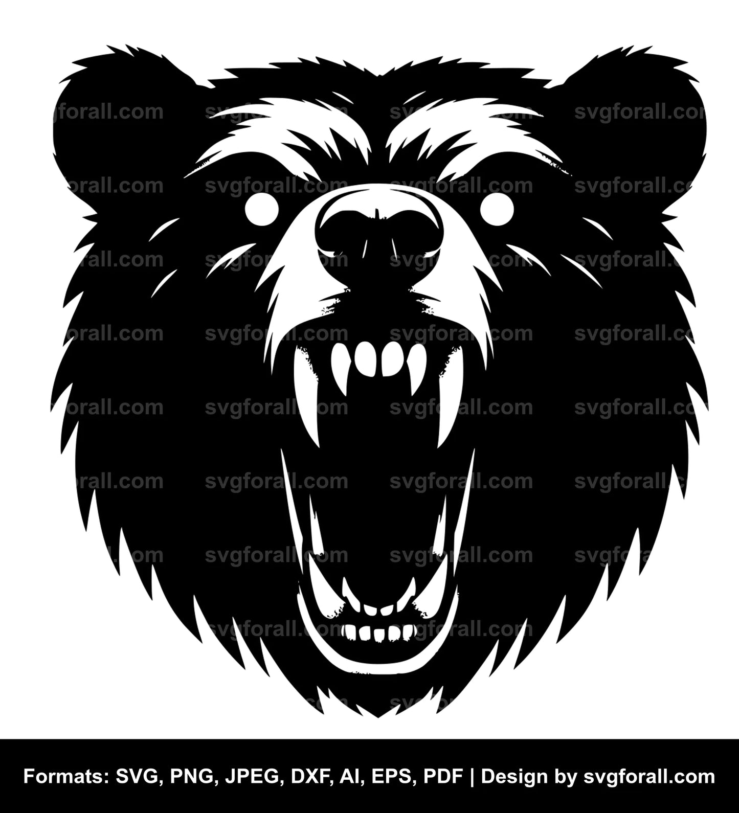 Scary Bear SVG Vector