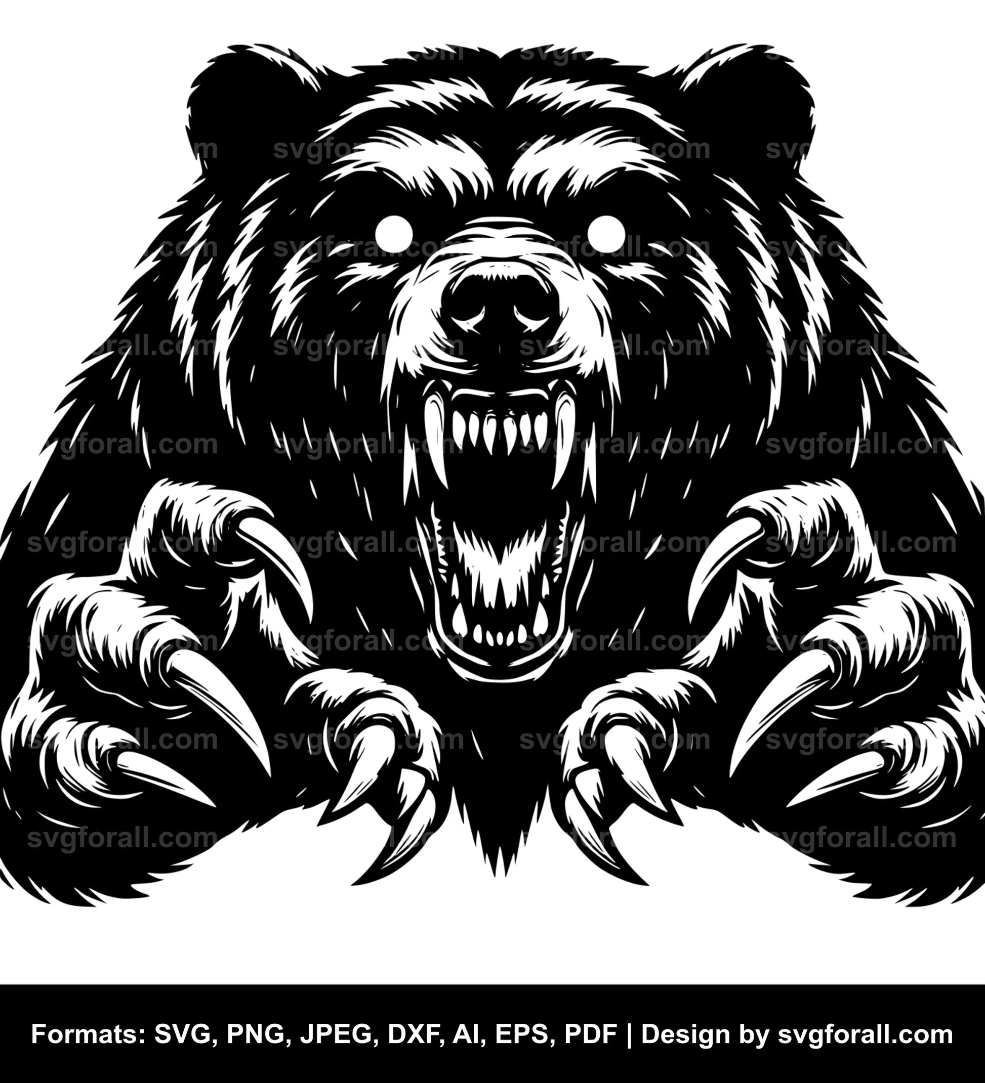 Scary Bear Vector SVG