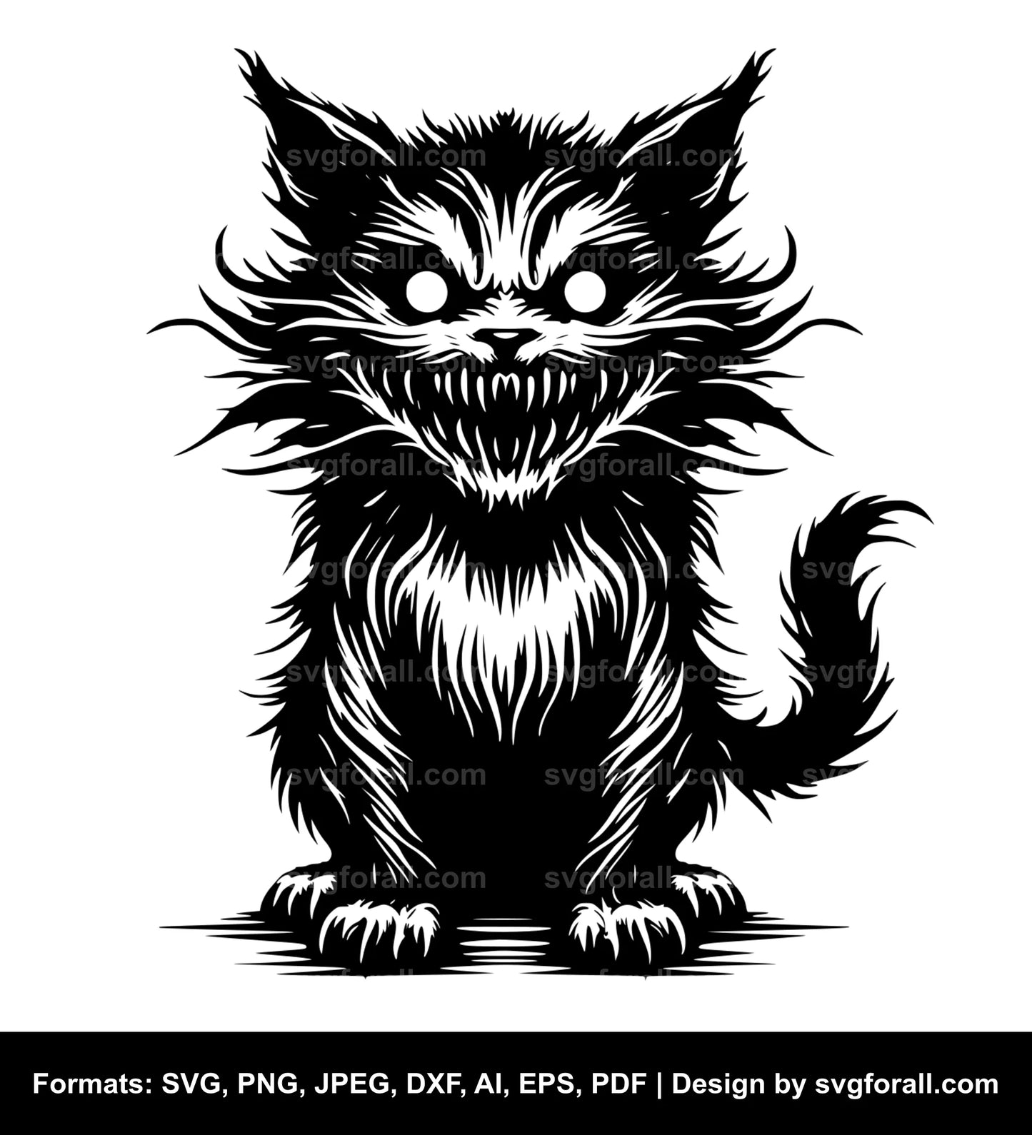 Scary Cat Clipart SVG