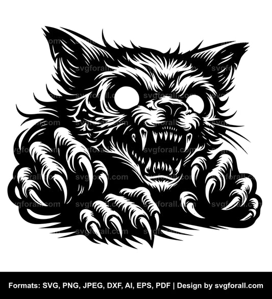 Scary Cat SVG Clipart