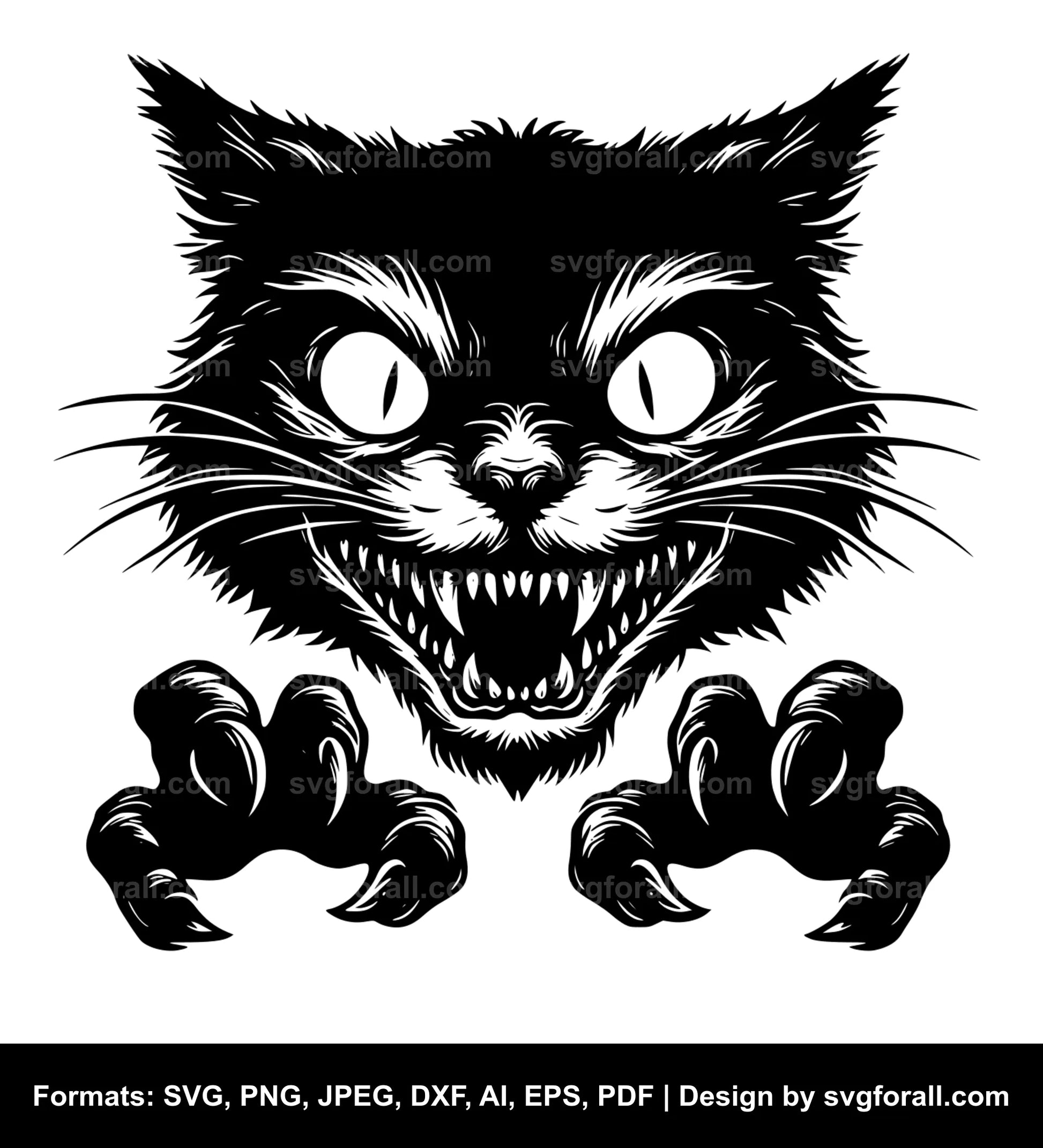 Scary Cat SVG Vector