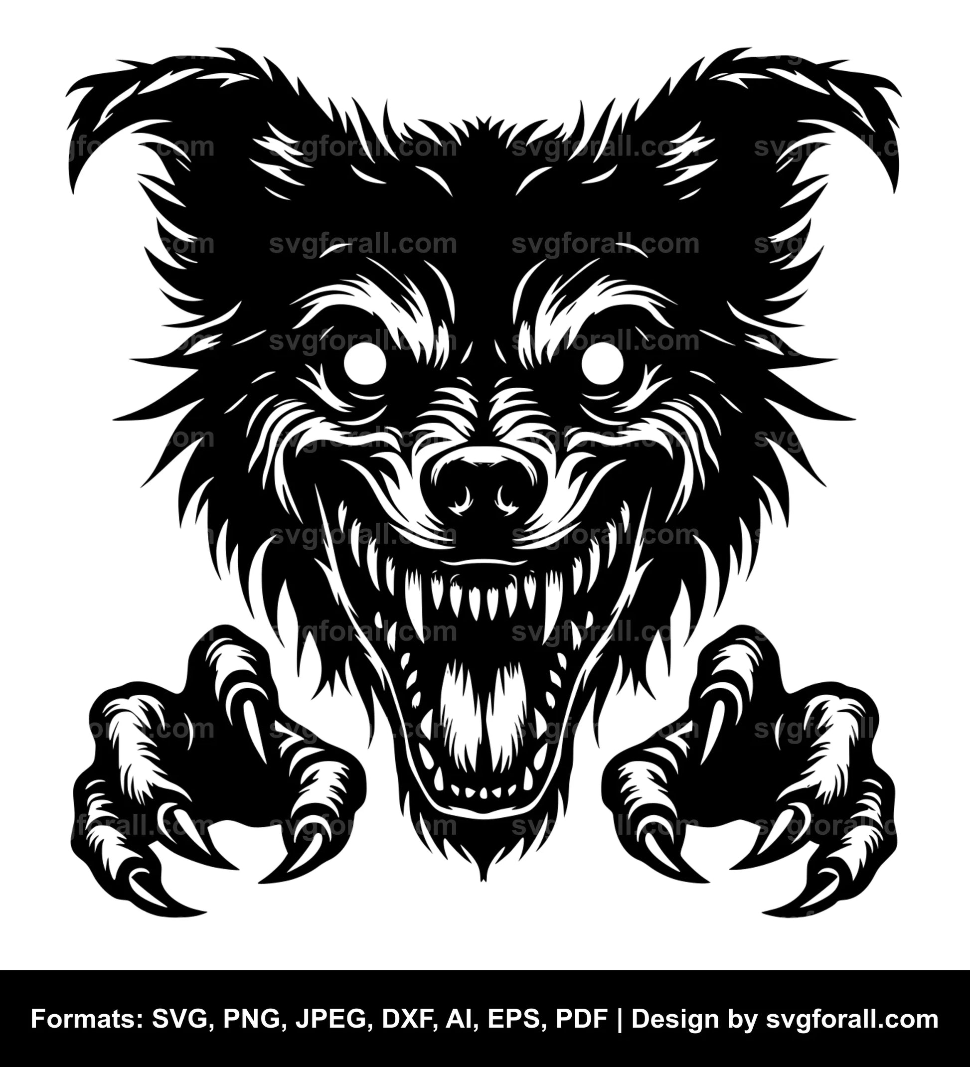 Scary Dog Black SVG