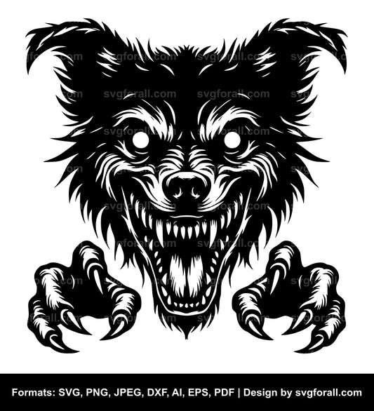 Scary Dog Black SVG