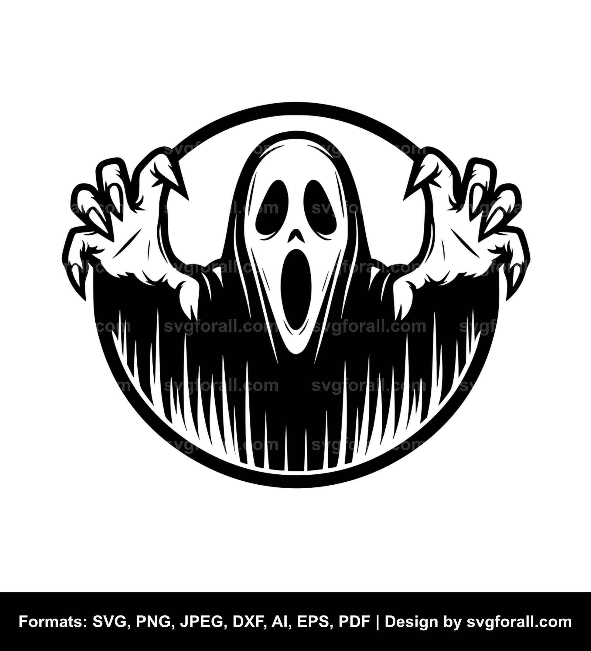 Scary Ghost Clipart SVG