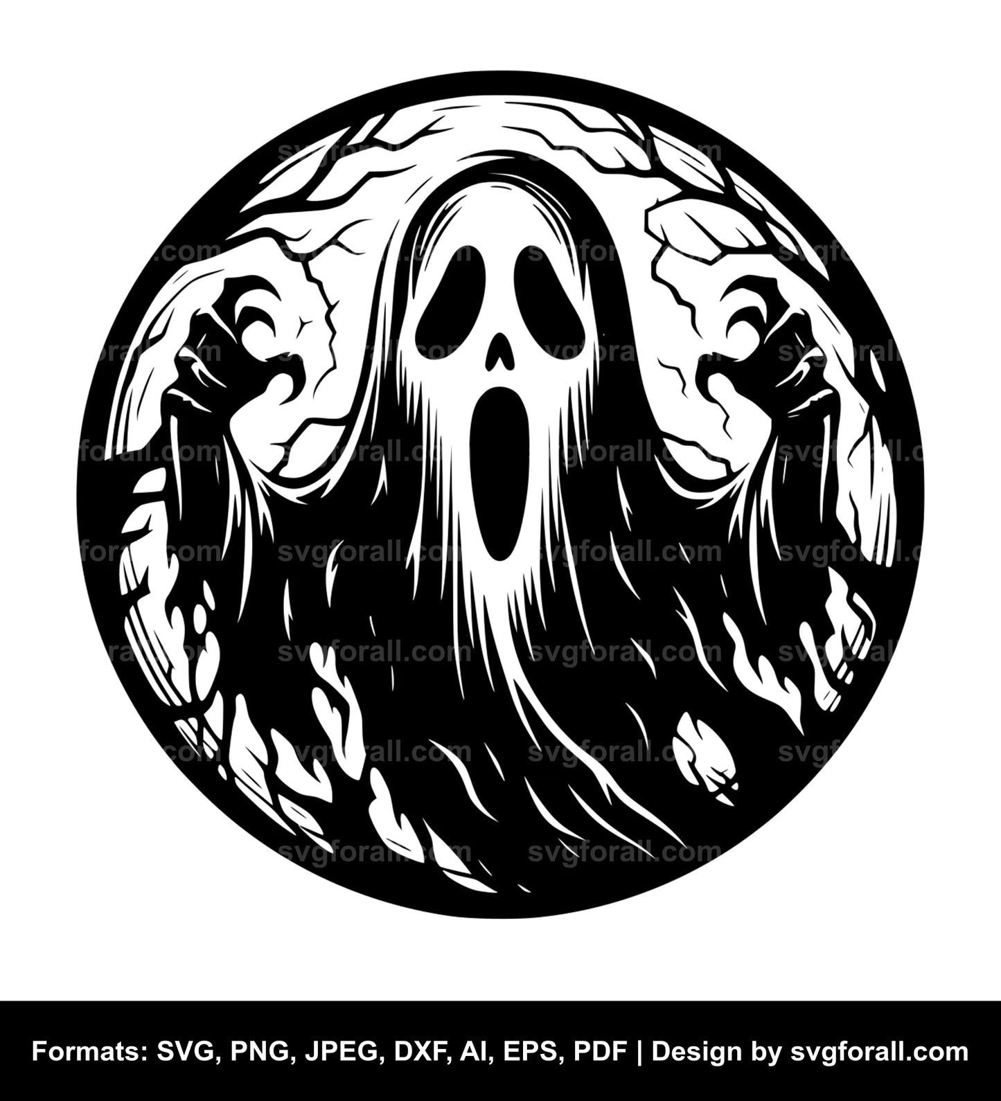 Scary Ghost Vector SVG