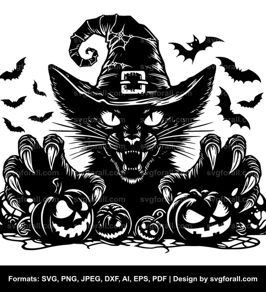 Scary Halloween Cat Cricut SVG