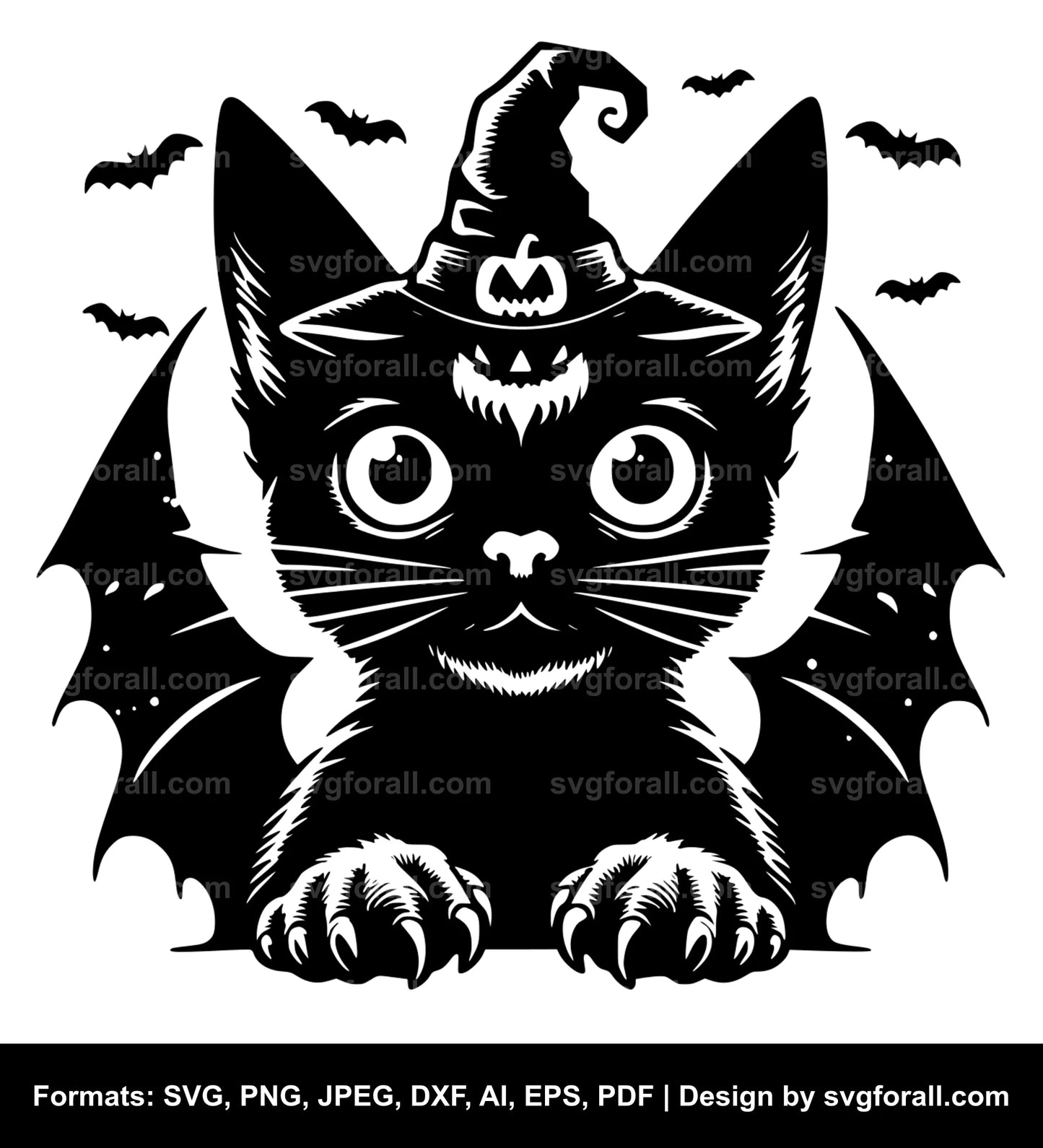 Scary Halloween Cat SVG PNG