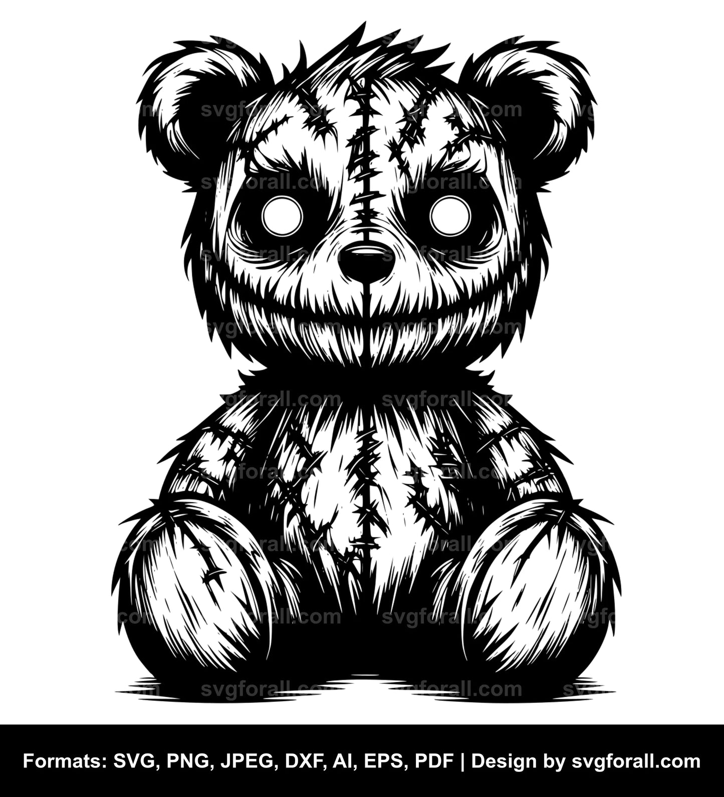 Scary Teddy Bear SVG File