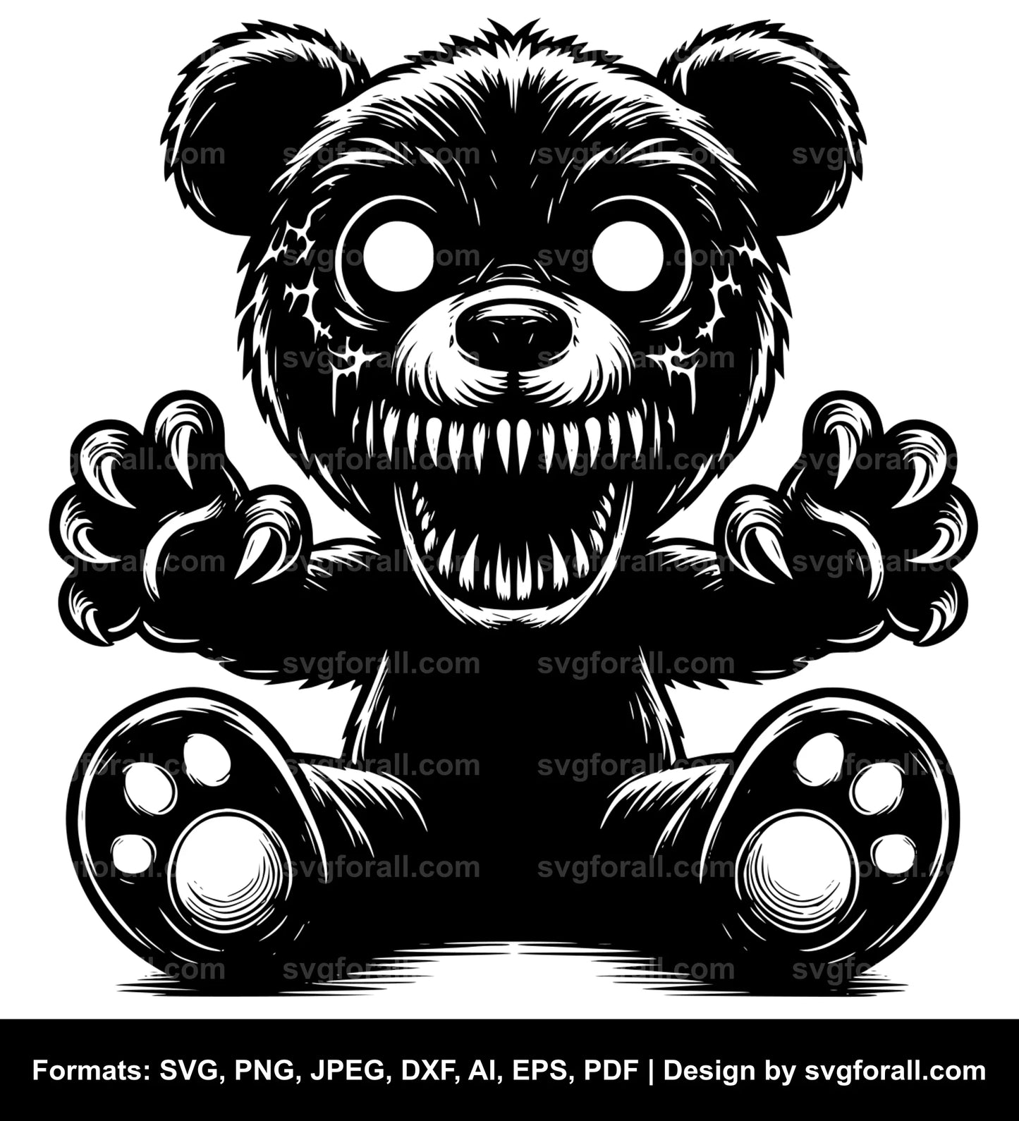 Scary Teddy Bear SVG PNG