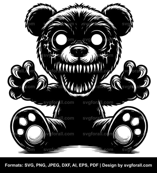 Scary Teddy Bear SVG PNG