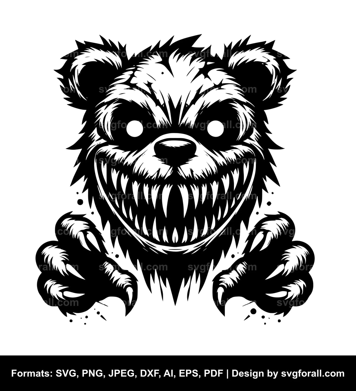 Scary Teddy Bear SVG Vector