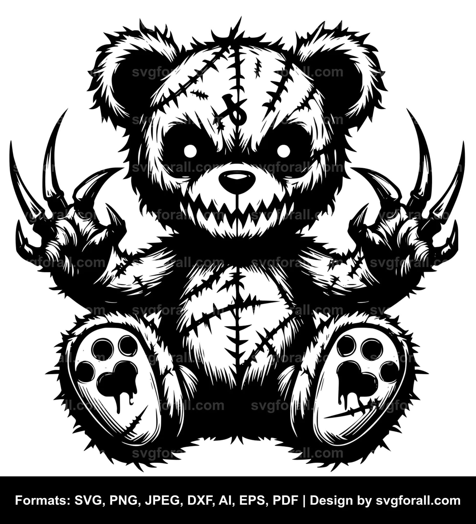 Scary Teddy Bear Vector SVG