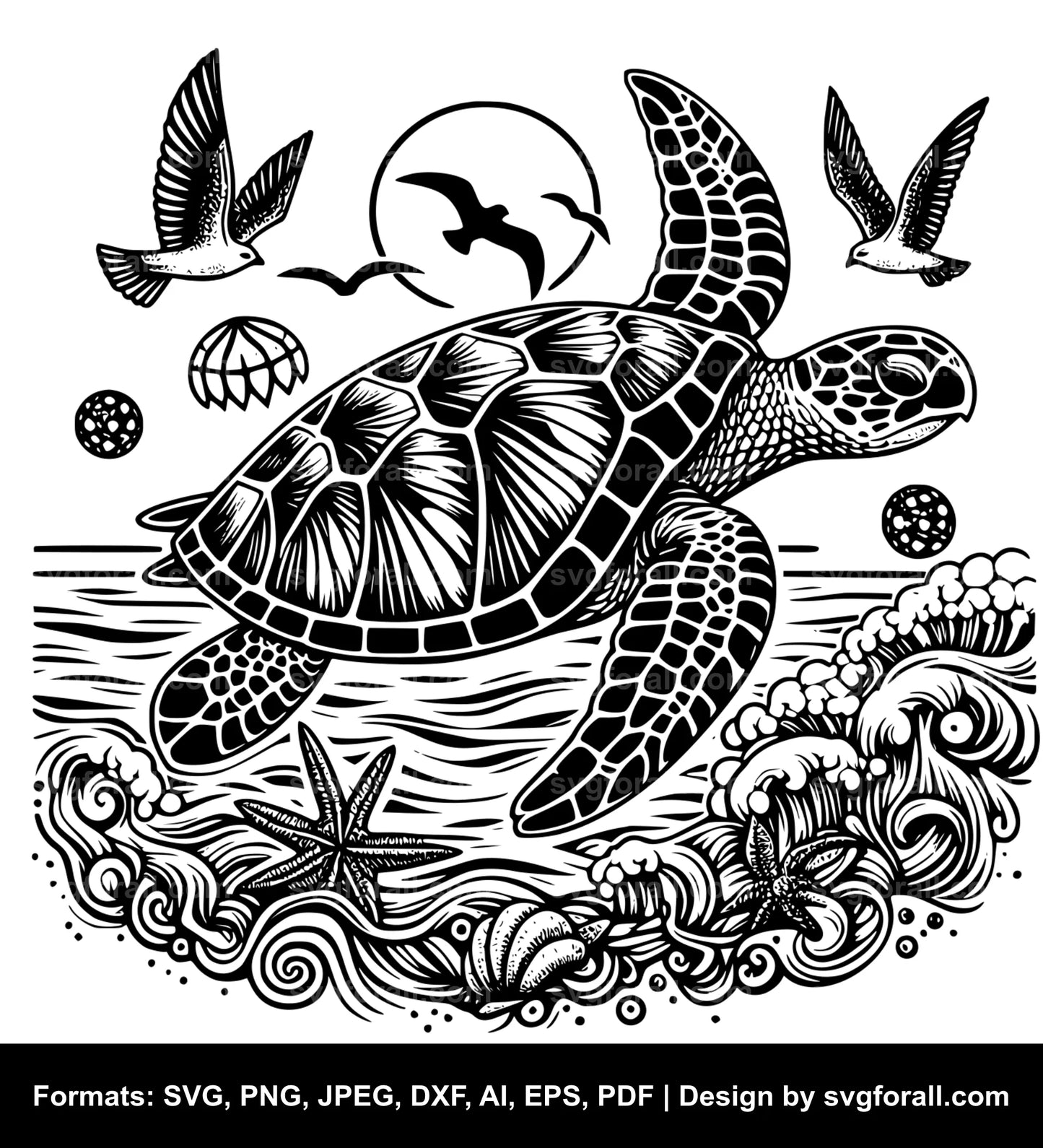 Sea Turtle SVG File