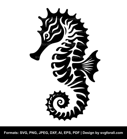 Seahorse Black SVG