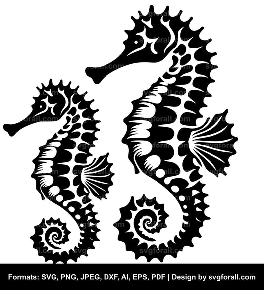 Seahorse SVG Cut File