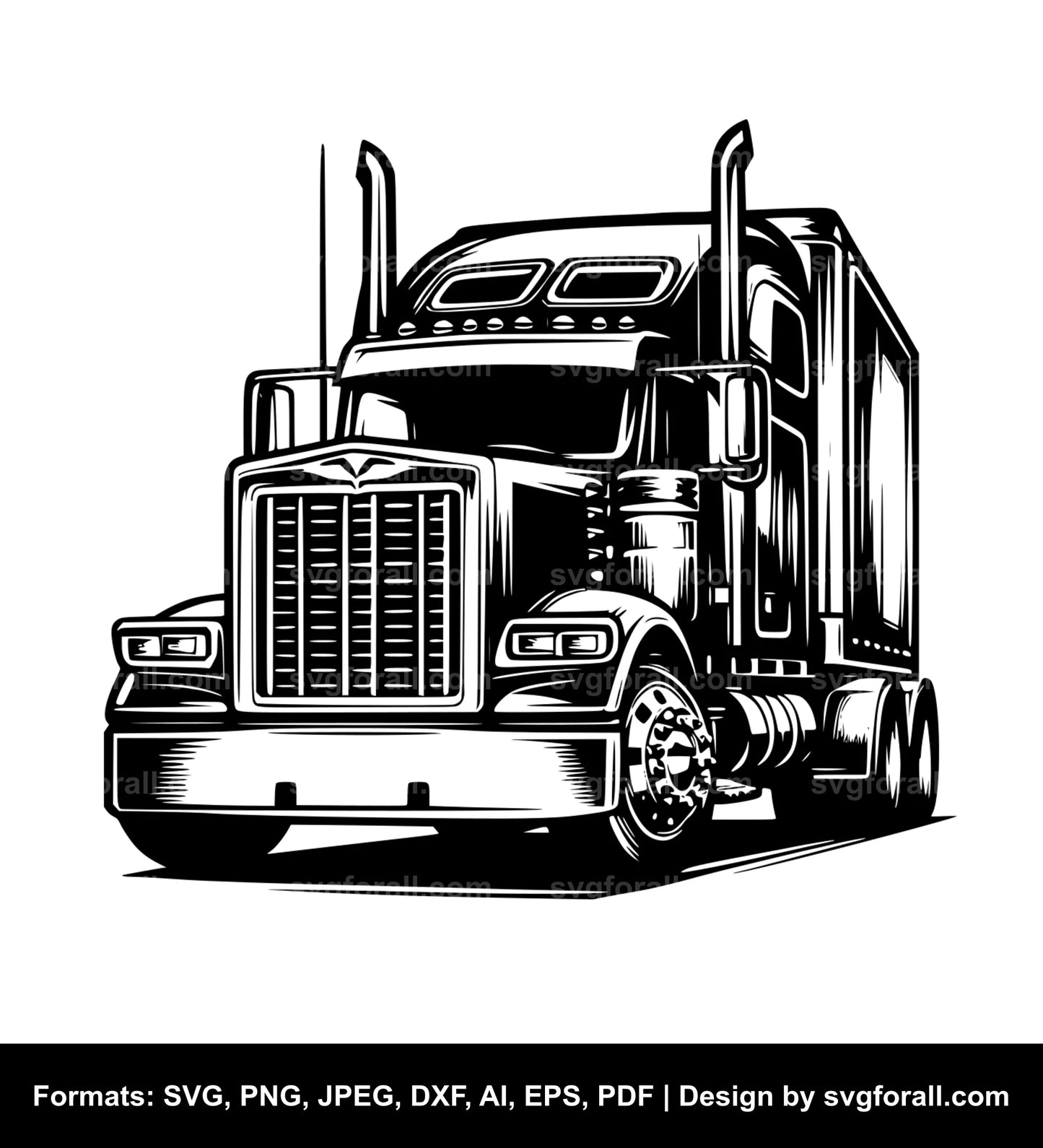 Semi Truck SVG PNG