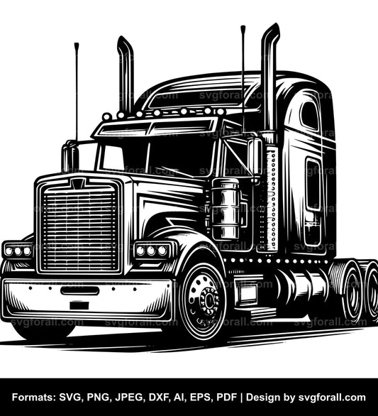 Semi Truck SVG Vector