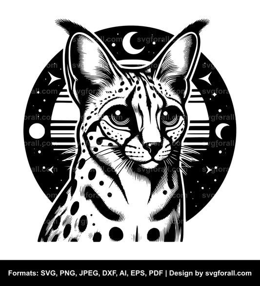 Serval Black SVG