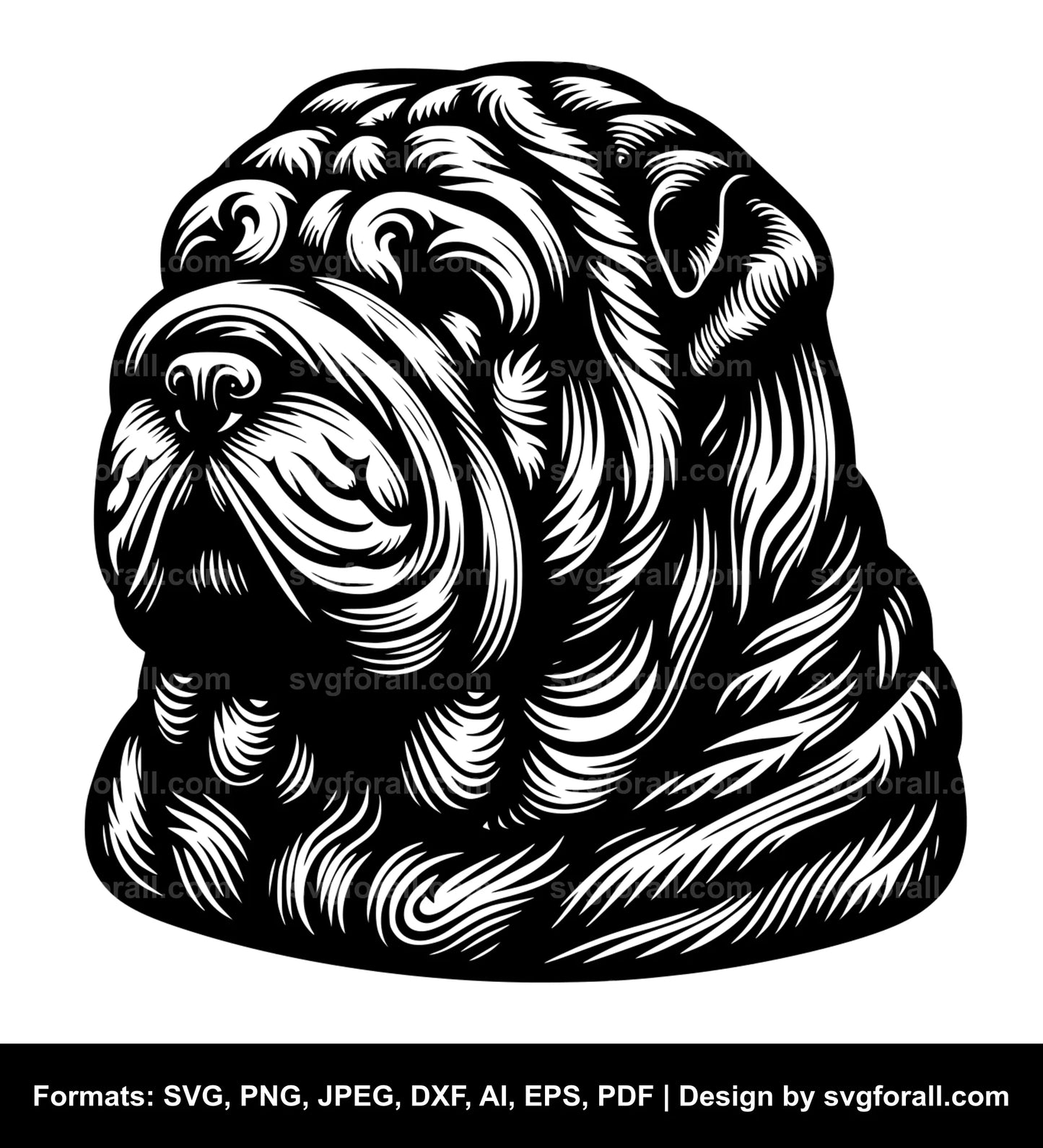 Shar Pei Dog Vector SVG