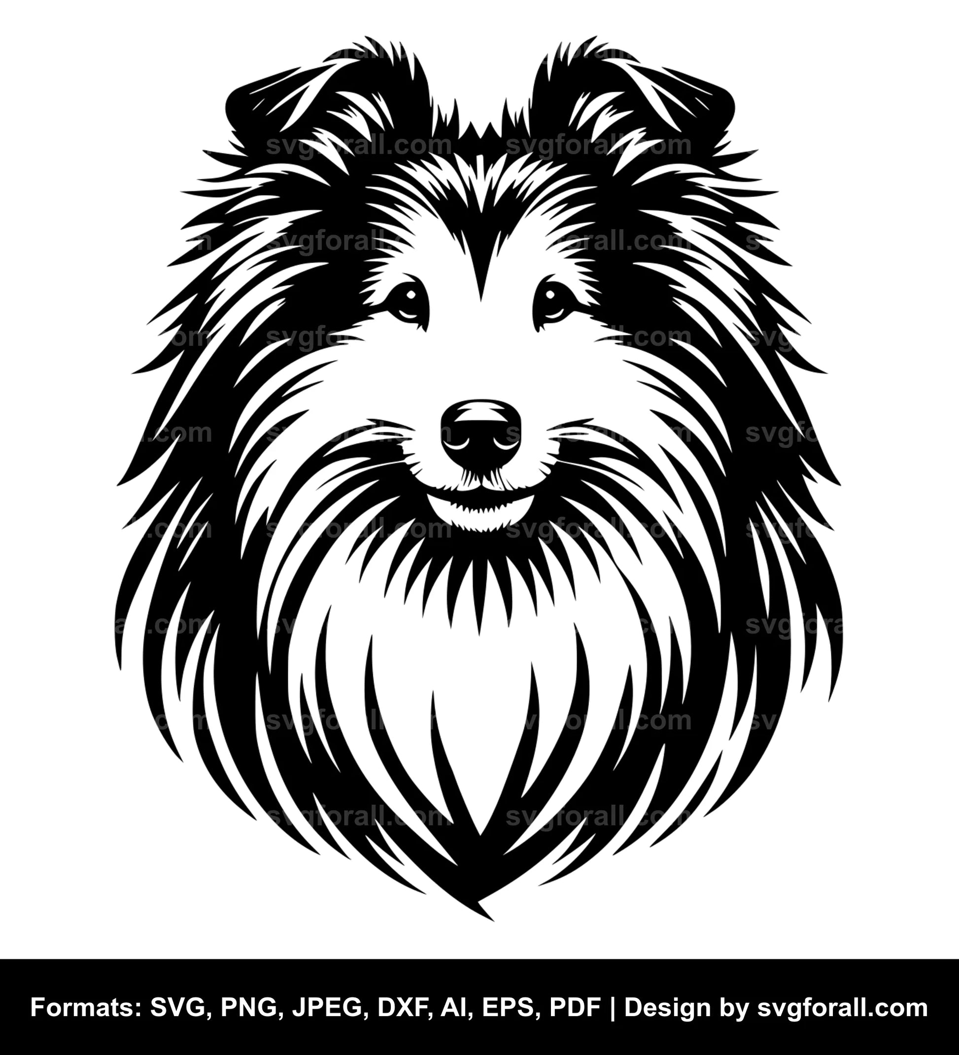 Shetland Sheepdog Dog Black SVG