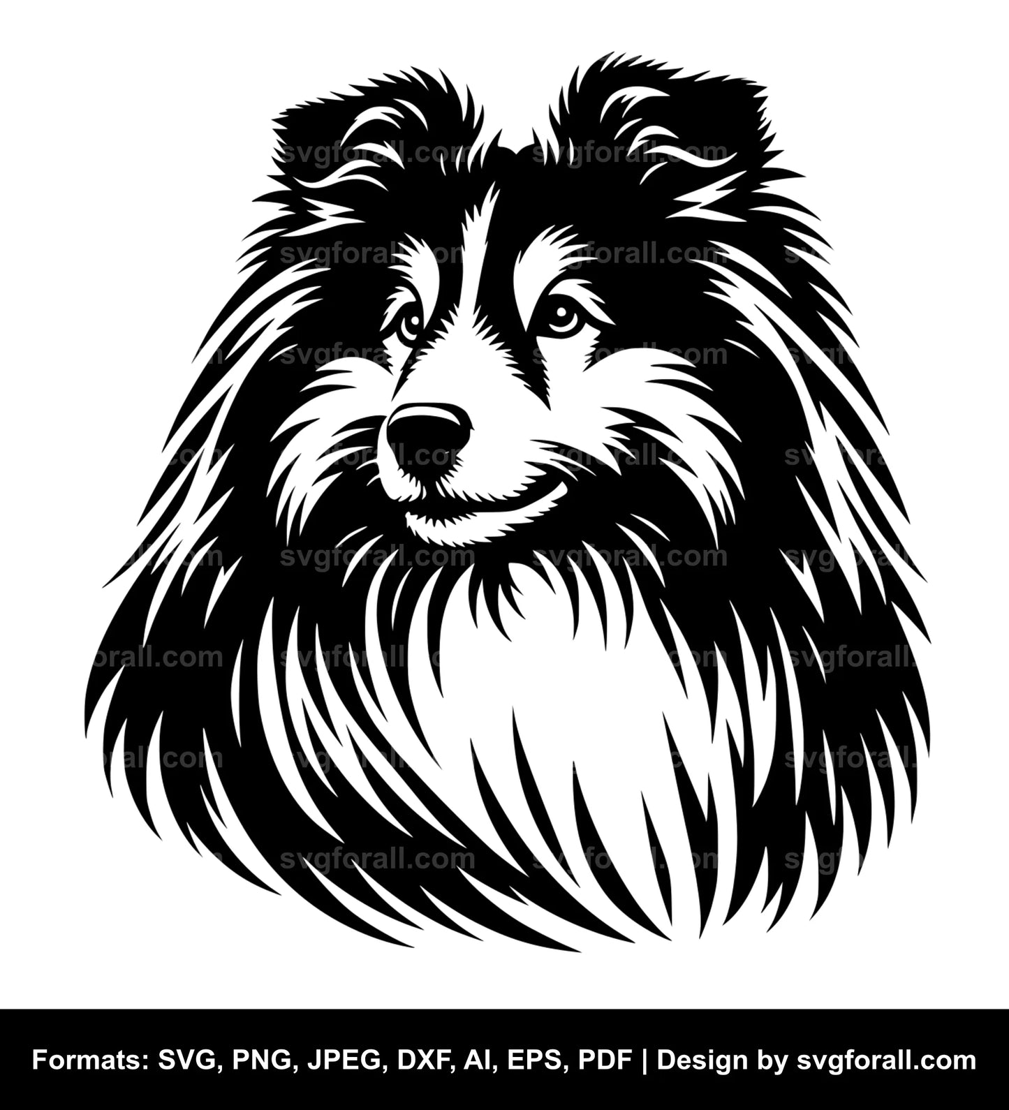 Shetland Sheepdog Dog SVG Vector