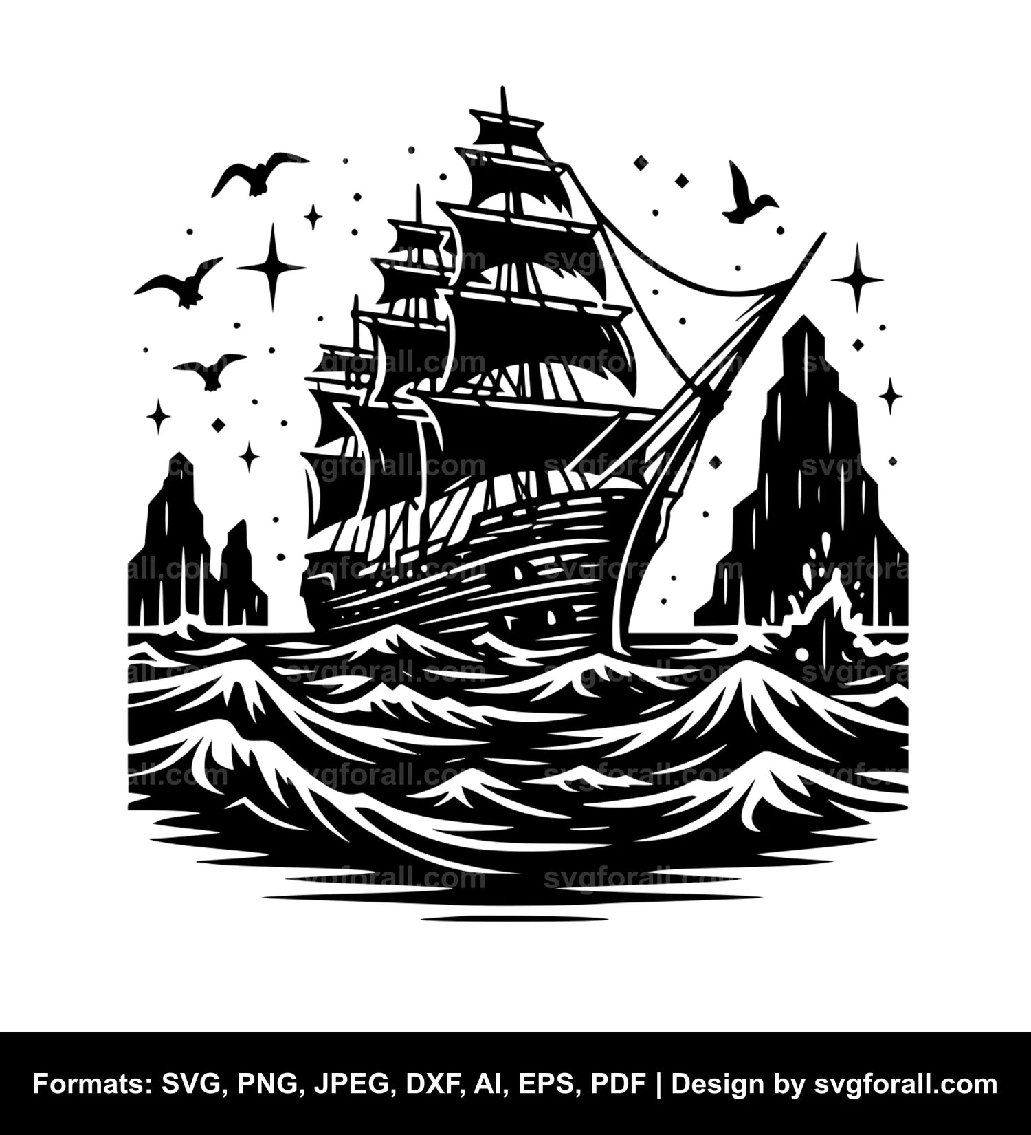 Shipwreck SVG Vector