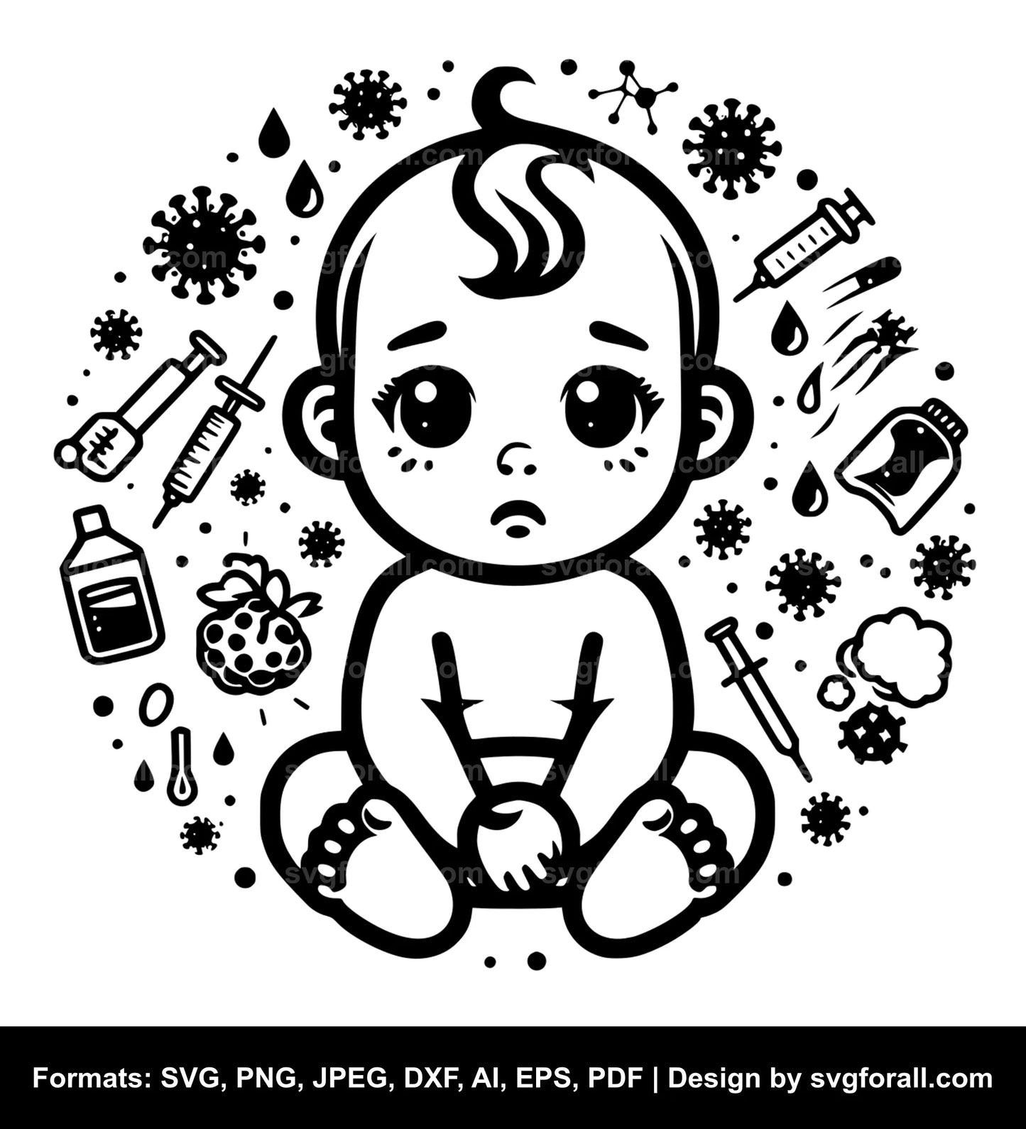 Sick Baby SVG File