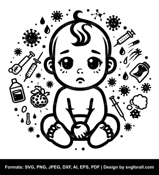 Sick Baby SVG File