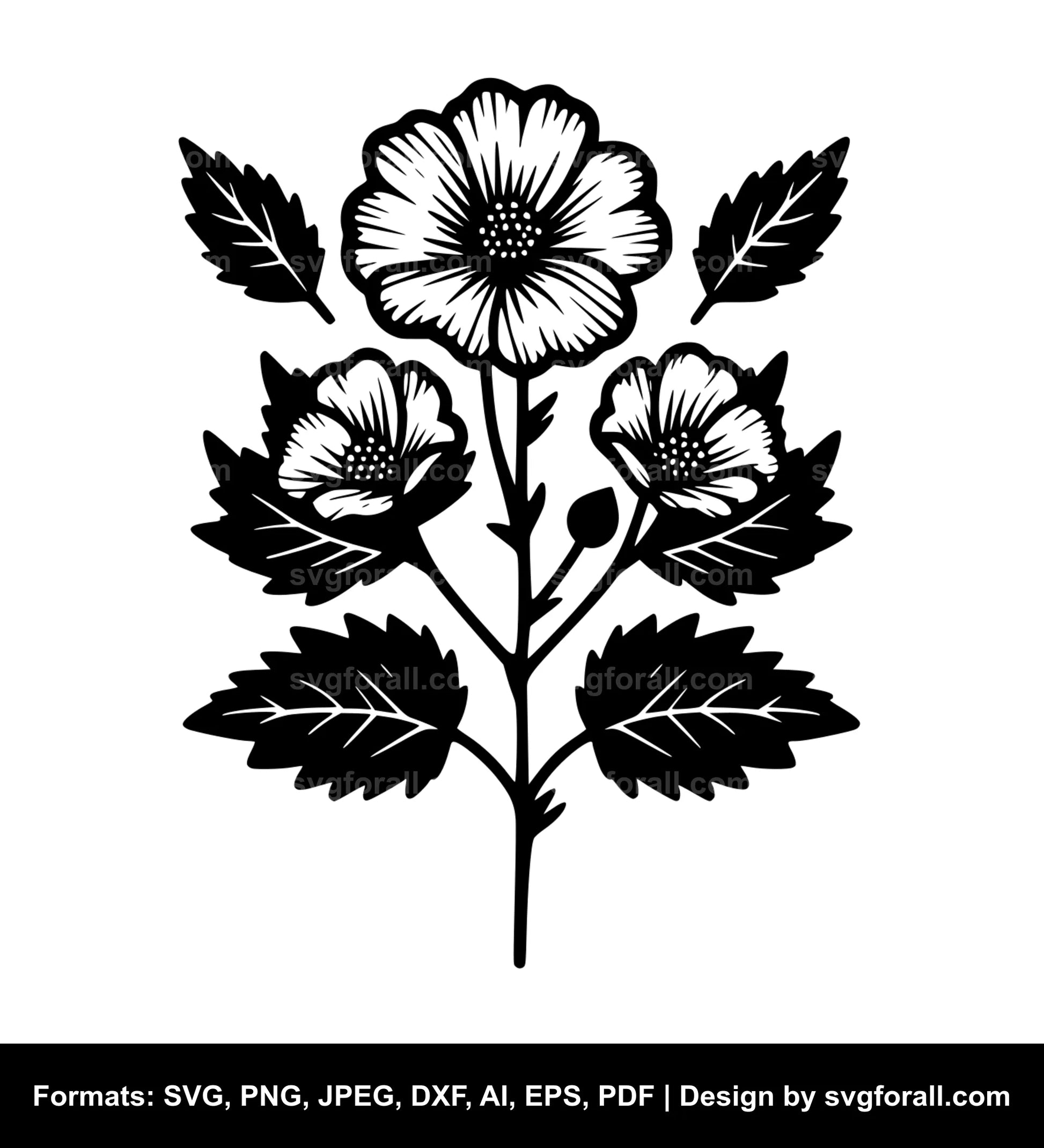 Simple Flower Black SVG