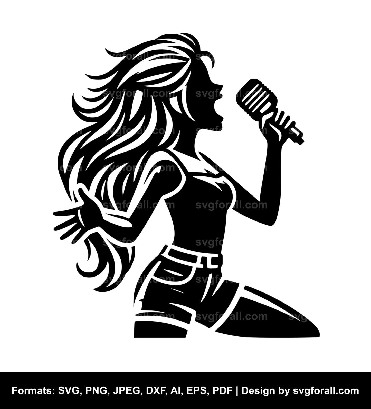 Singing Girl SVG PNG