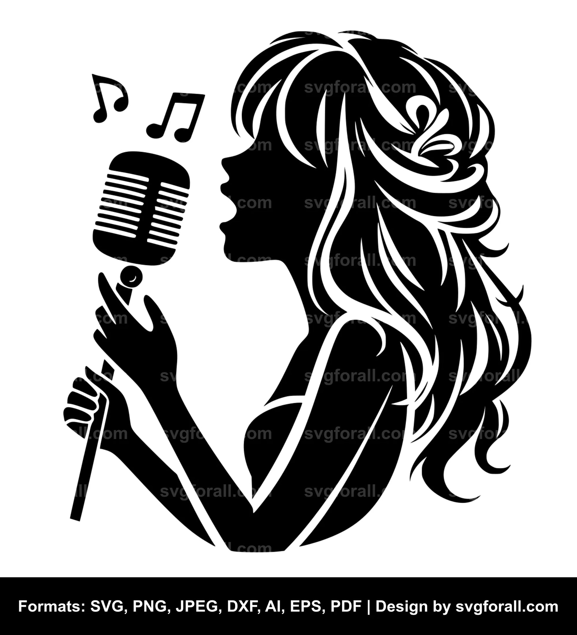 Singing Girl SVG Vector