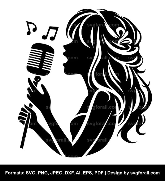 Singing Girl SVG Vector